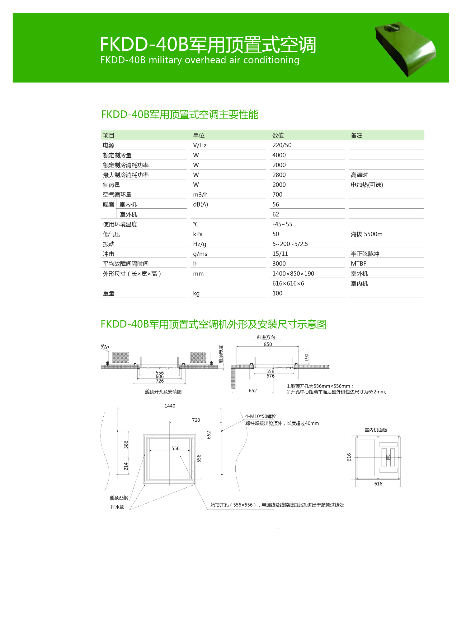 FKDD-40顶置空调