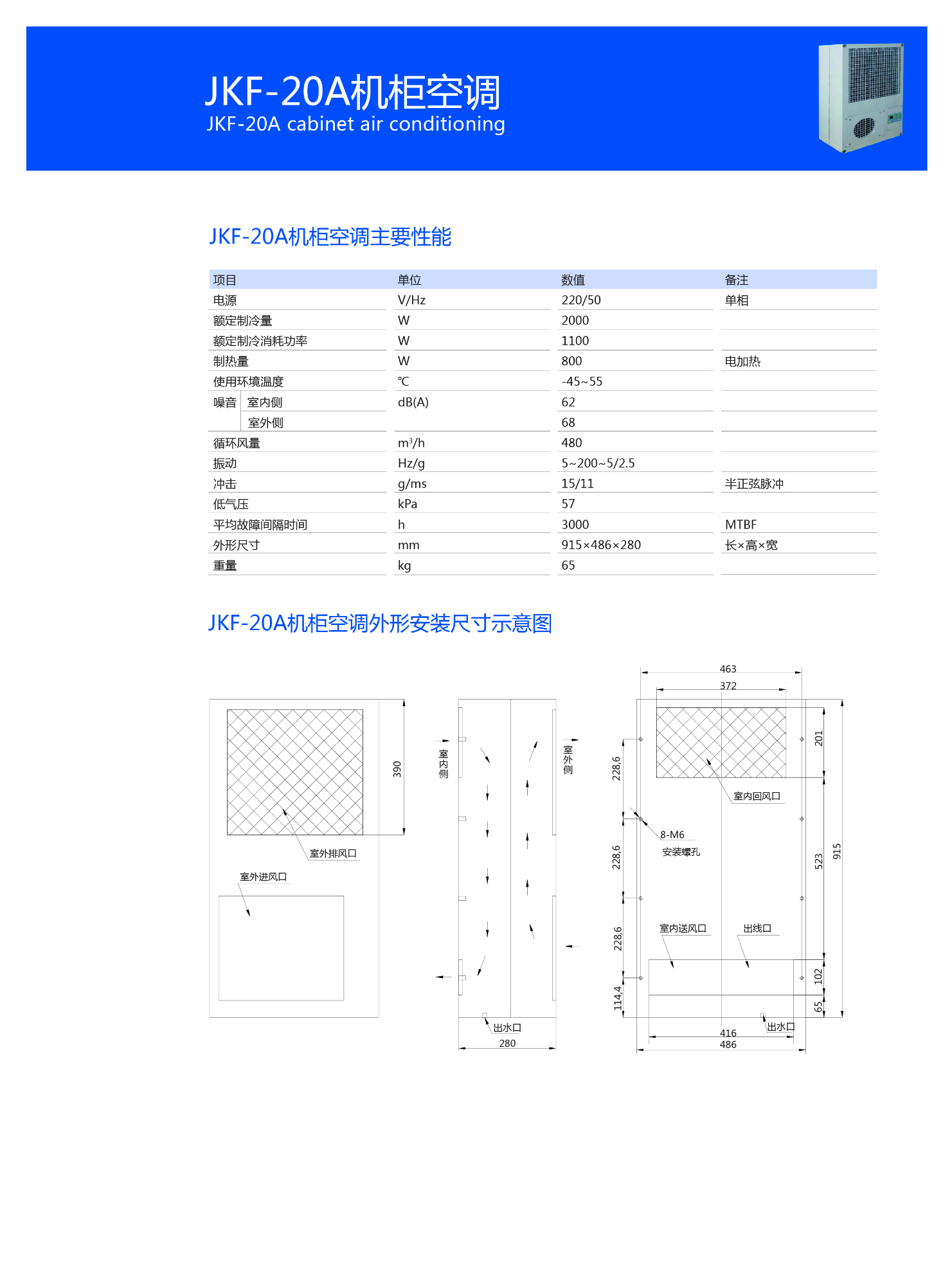 JKF-20机柜空调