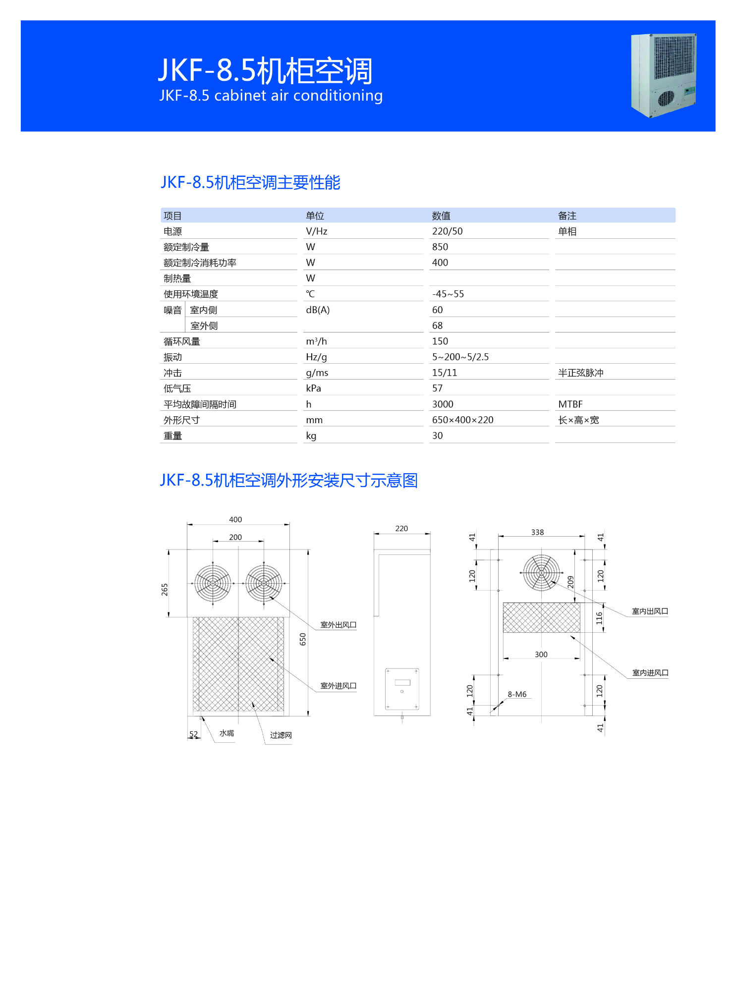 JKF-8.5机柜空调